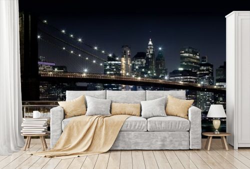 New York City Skyline with Brooklyn Bridge 