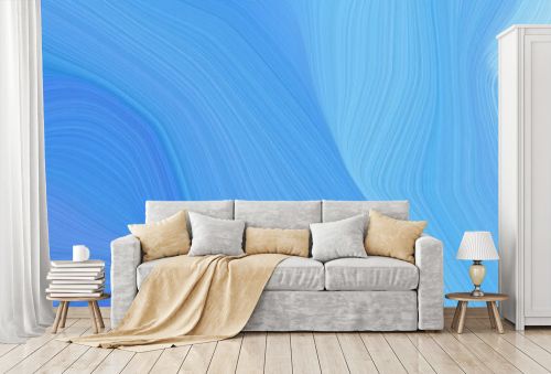 beautiful elegant graphic with corn flower blue, light blue and sky blue color. abstract waves design