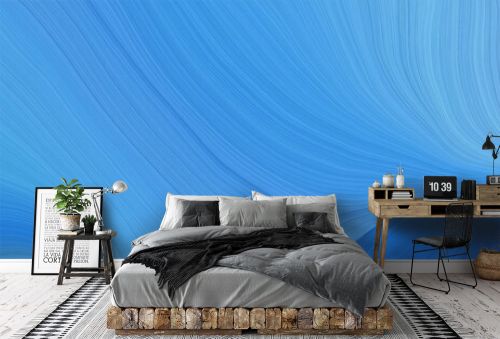 colorful and elegant vibrant artistic art design graphic with elegant curvy swirl waves background design with corn flower blue, strong blue and sky blue color
