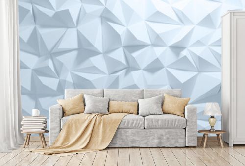 Pastel blue low poly background texture. 3d rendering. 