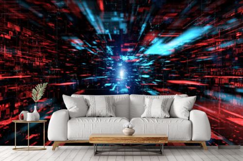 Digital cyberspace and digital data network connections concept. Transfer digital data hi-speed internet, Future technology digital abstract background concept. 3d rendering