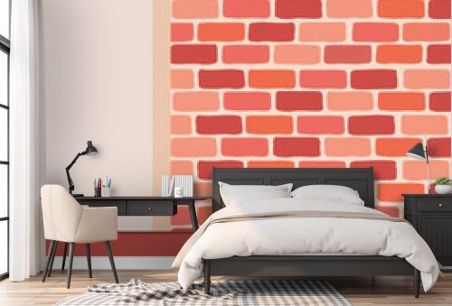 orange wall with floor