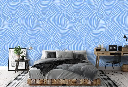 Abstract vector seamless background with blue waves
