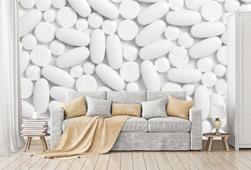  white pills background