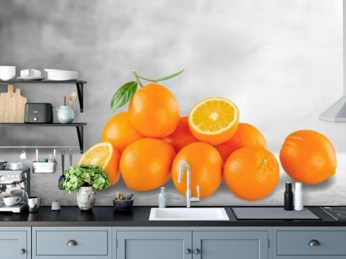 Tasty sweet fresh sliced orange fruit citrus