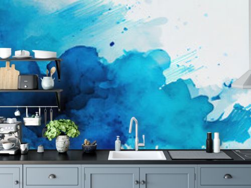 beautiful blue watercolor splatter background