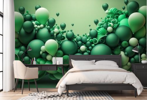 modern green balloons background.