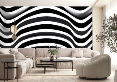 A minimalist black and white striped pattern4, Generative AI