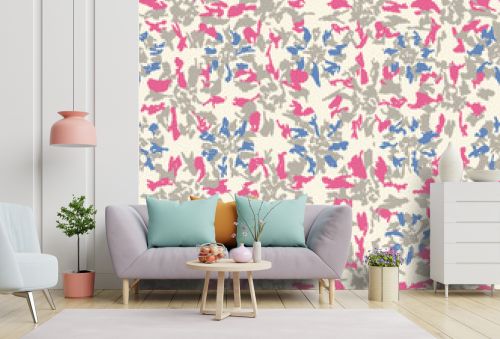 Seamless abstract pattern with floral ornament 