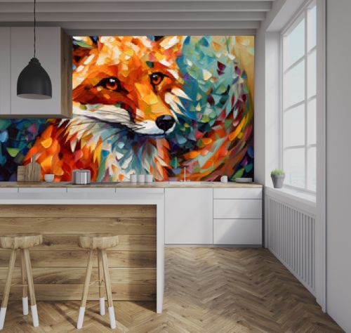 An impressionist oil painting of a fox Generative Ai