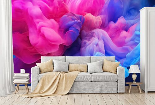 colored smoke fills the empty space in a smoky atmosphere with colorful powder clouds.