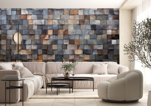 Mosaic tile wall texture.