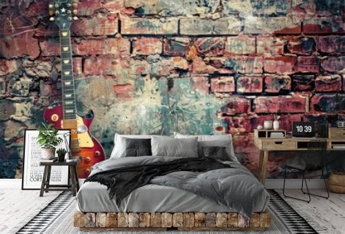 Grunge brick wall for a rock concert poster background