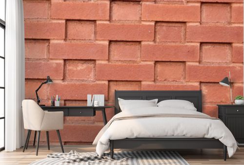 Pattern and texture of interesting red brick wall