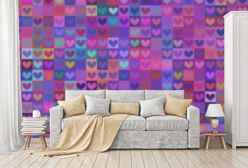 Seamless heart shape image in colorful spectrum