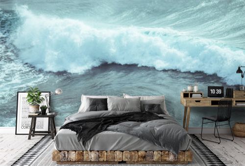 Seaside ocean waves and cliffs - natural background