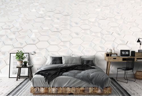 Abstract 3d background made of white hexagons