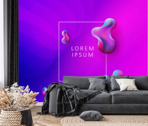 Abstract purple design with randomly drawn multi-colored blurred spots