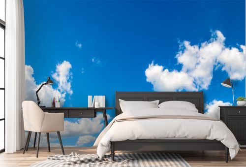 Blue clear sky shot background backdrop panorama with scattered clouds panoramic image of summer spring beautiful day