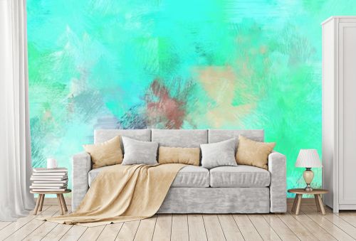 bright brushed painting with aqua marine, light gray and pastel brown colors. use it as background or texture