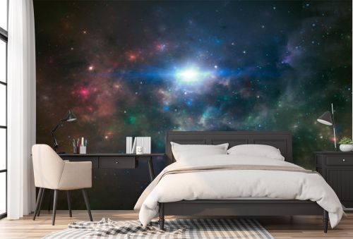 Space scene. Colorful nebula with stars. Space background. Elements furnished by NASA. 3D rendering