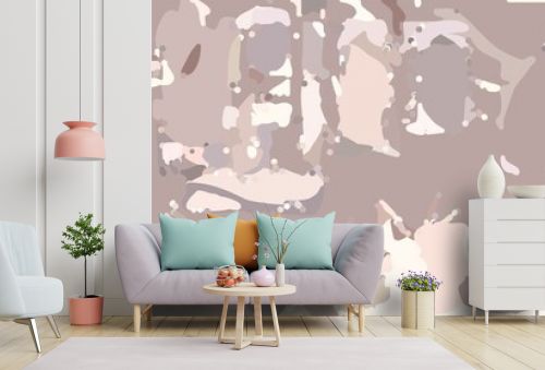 abstract modern art background with shapes and pastel purple, linen and light gray colors