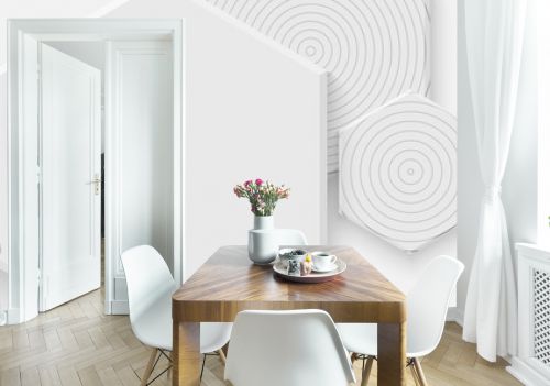 Elegant White background with hexagon geometric shape composition. Minimalist modern design