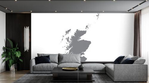 Scotland map with gray tone on white background,illustration,textured , Symbols of Scotland