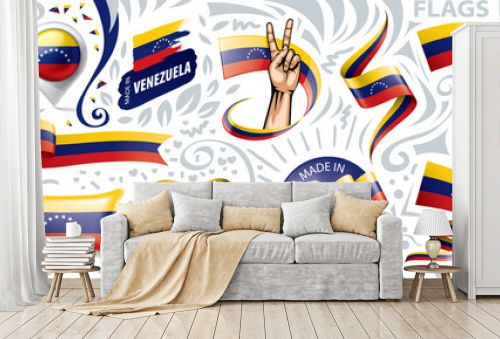 Vector set of the national flag of Venezuela in various creative designs