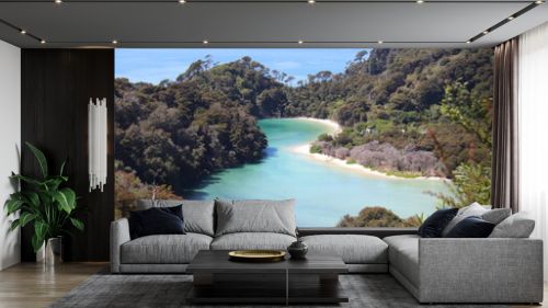 Lac turquoise du parc Abel Tasman, Nouvelle Zélande 